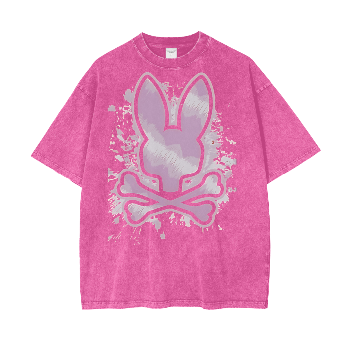 Crystal rabbit Acid Wash Oversize T-Shirt