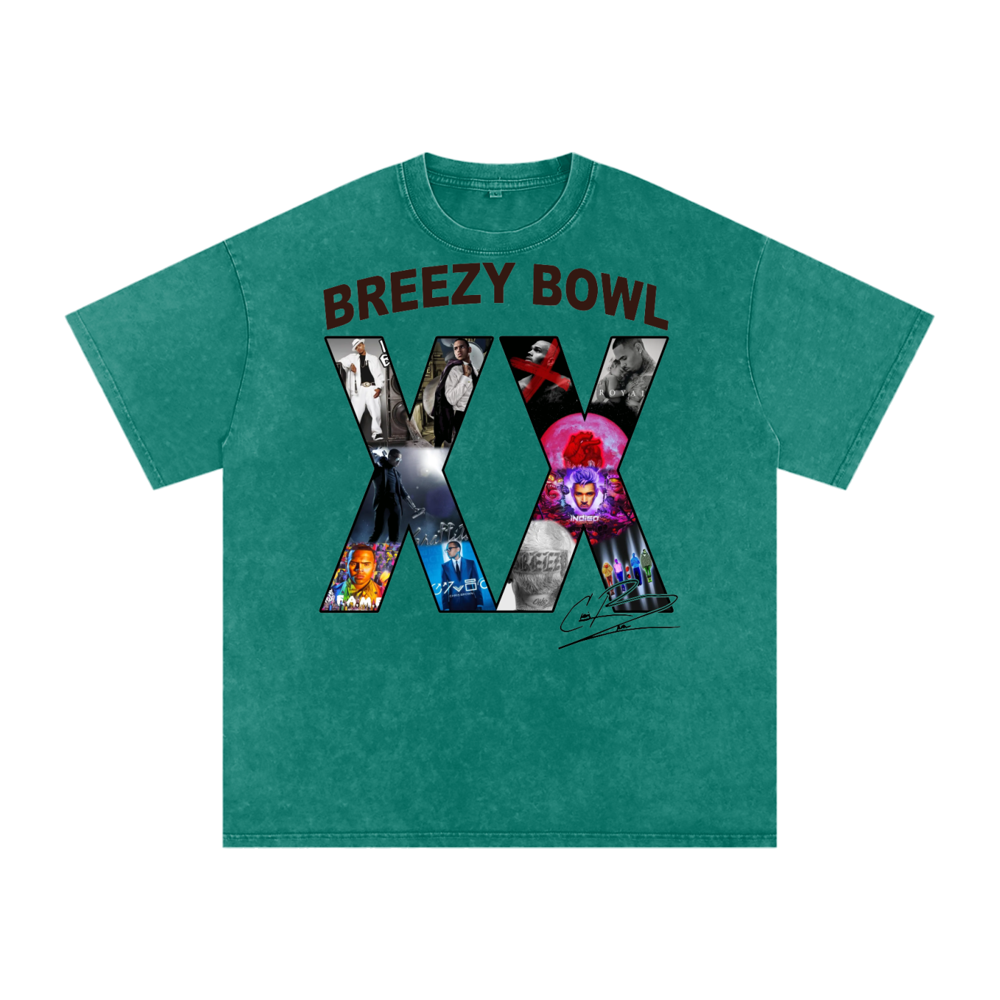 Chris Brown Breezy Bowl Acid Wash Oversize T-Shirt