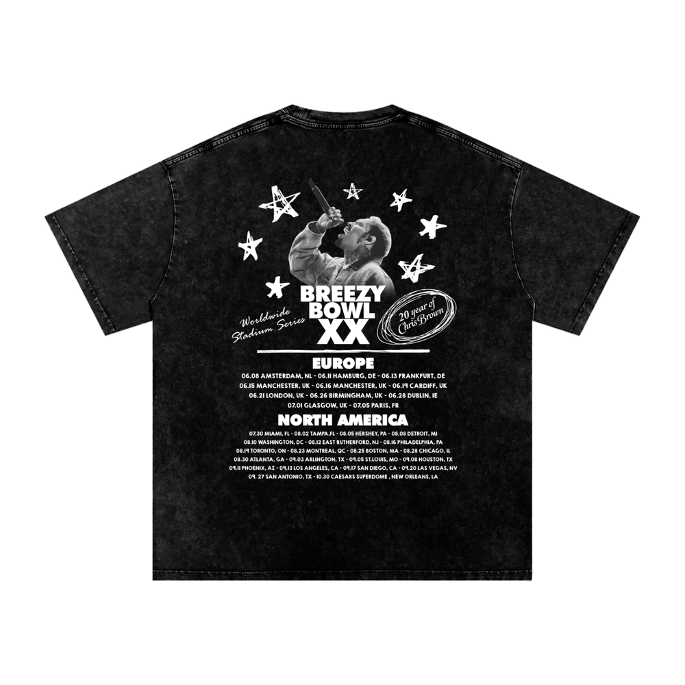 Chris Brown Breezy Bowl Acid Wash Oversize T-Shirt