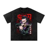 Genya Demon Slayer Acid Wash Oversize T-Shirt