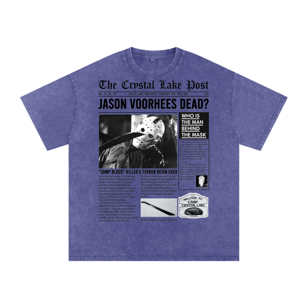 Jason Voorhees Acid Wash Oversize T-Shirt