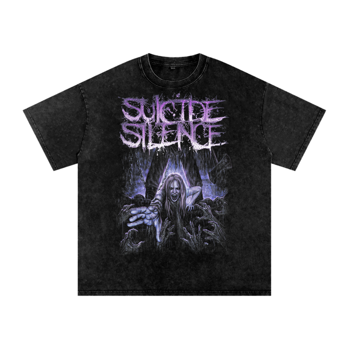 Suicide Silence Acid Wash Oversize T-Shirt