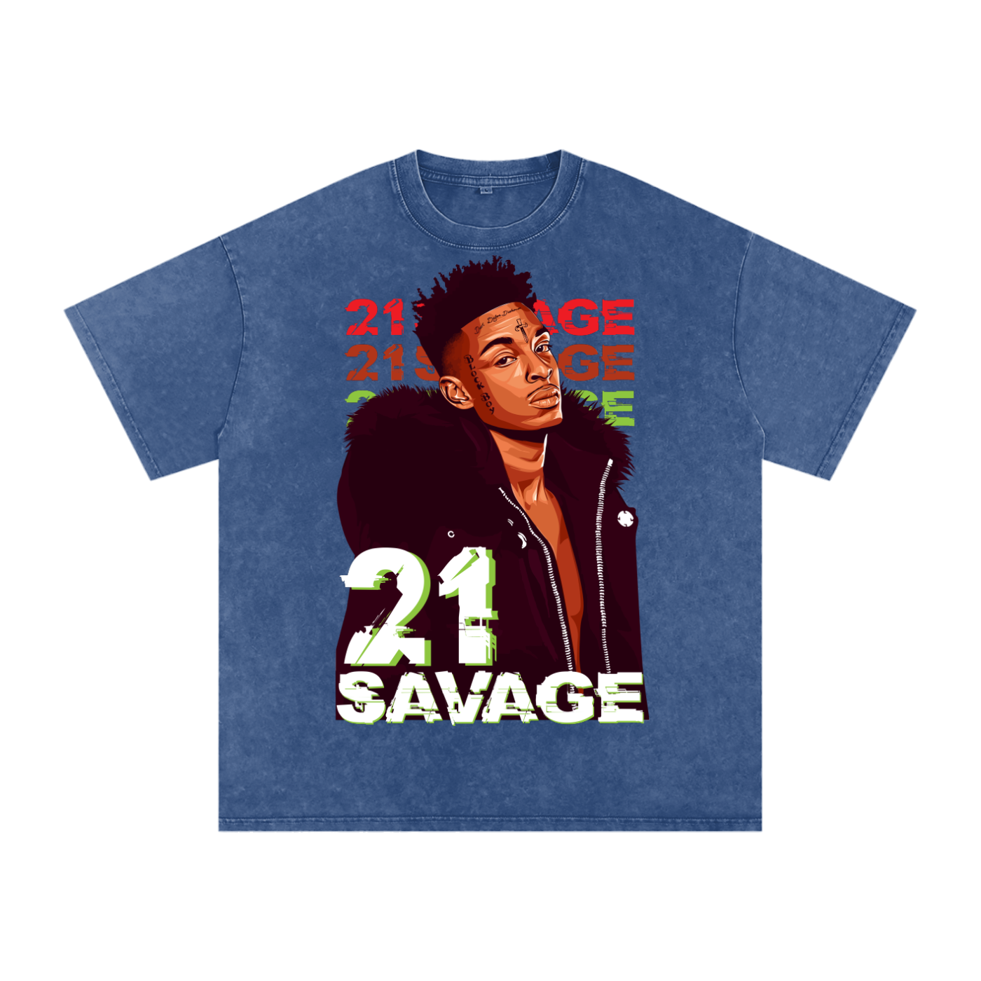 21 Savage Acid Wash Oversize T-Shirt