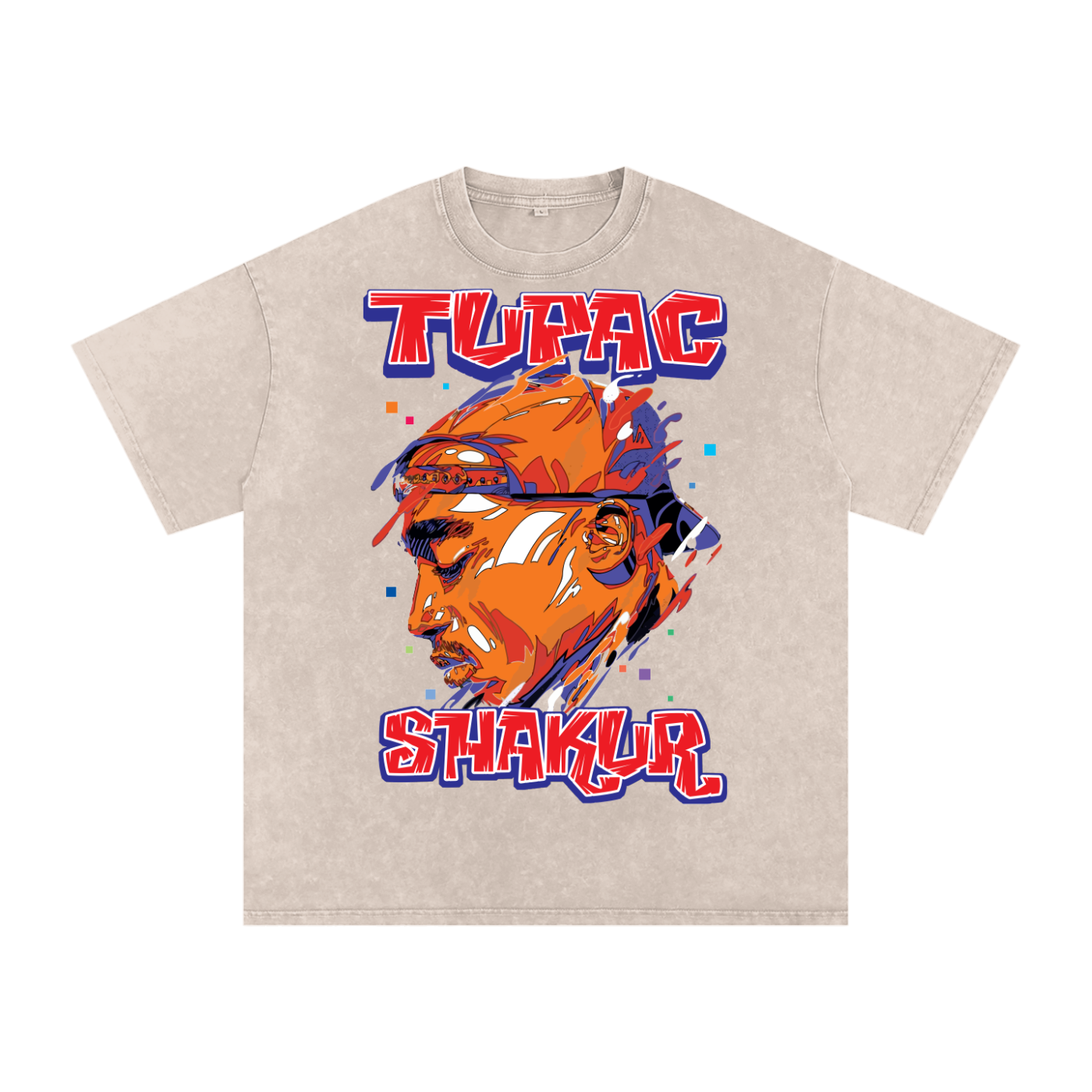 Tupac Shakur Acid Wash Oversize T-Shirt