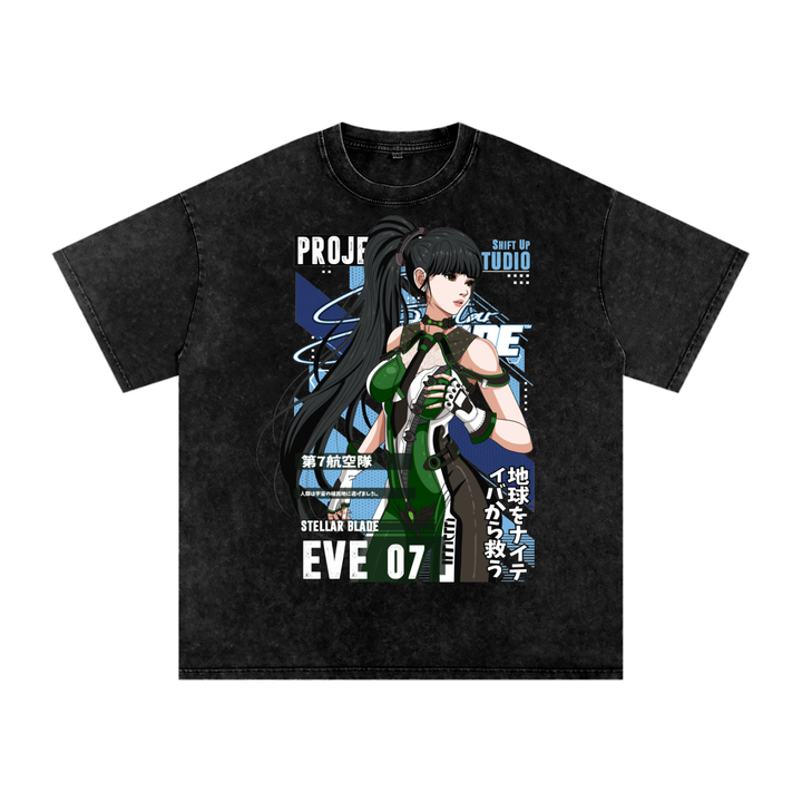 Eve Stellar Blade Acid Wash Oversize T-Shirt