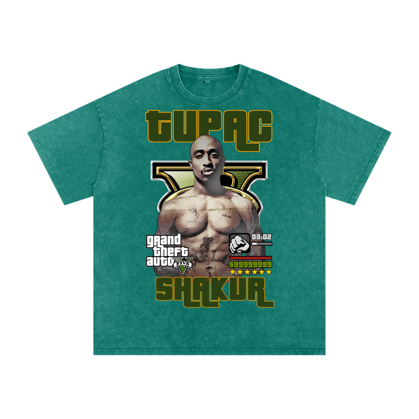 Tupac Shakur Acid Wash Oversize T-Shirt