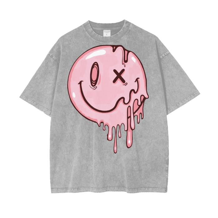 Pink gum Acid Wash Oversize T-Shirt