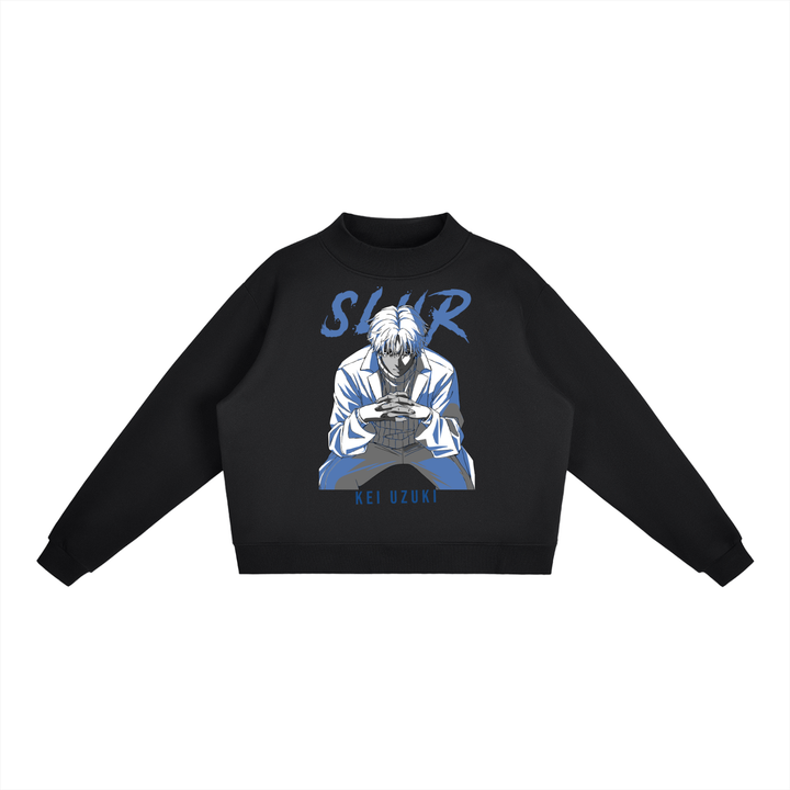 Slur Sakamoto Days Essential Fleece Mid-Neck Crew Sweatshirt