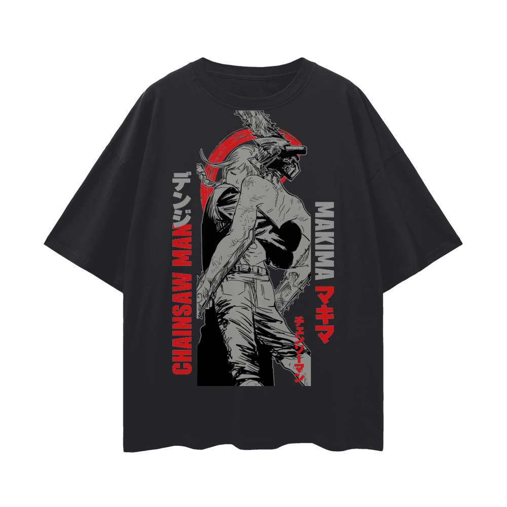 Denji Chainsaw Man Oversize Deep Drop Shoulder Tee