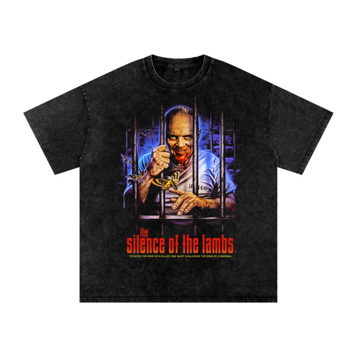 The silence of the lambs Acid Wash Oversize T-Shirt