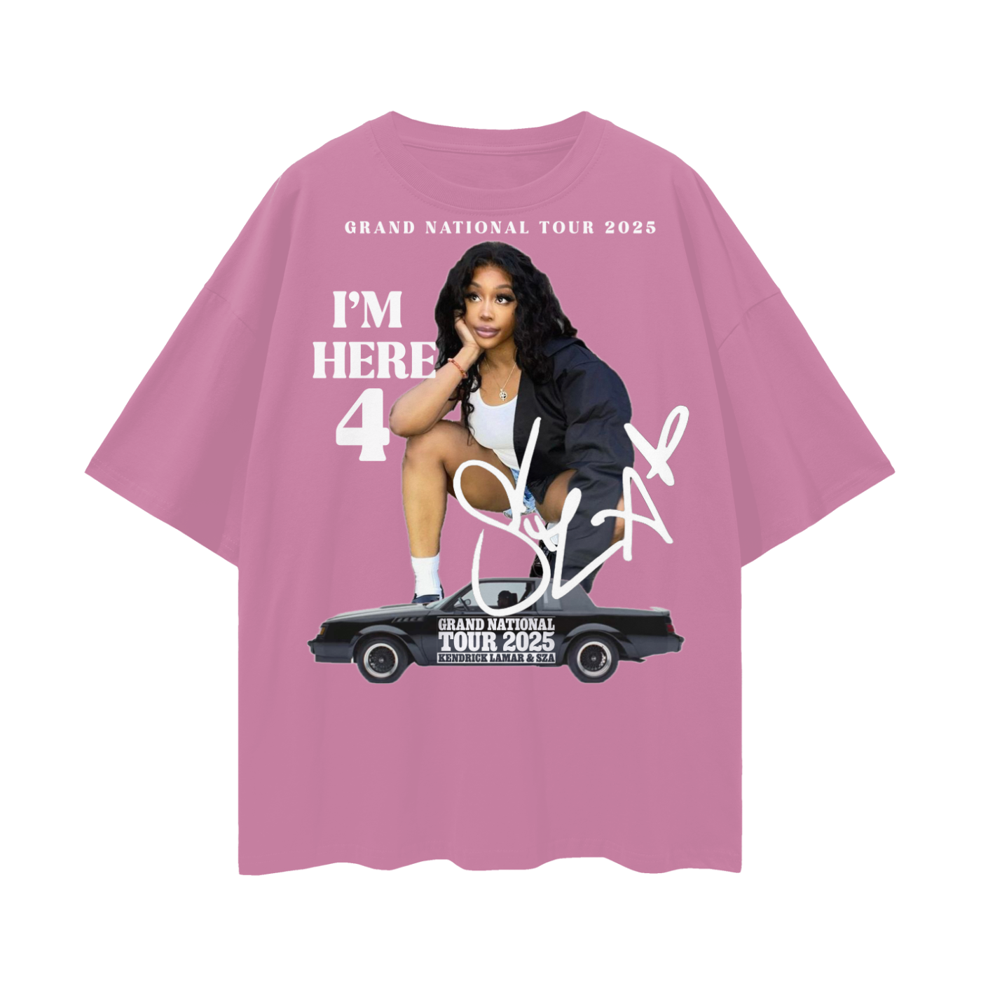 SZA Oversize Deep Drop Shoulder Tee