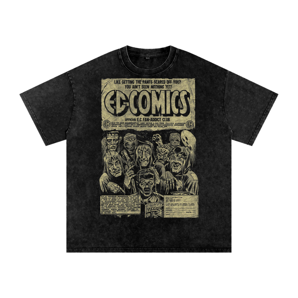 Ec Comics Acid Wash Oversize T-Shirt