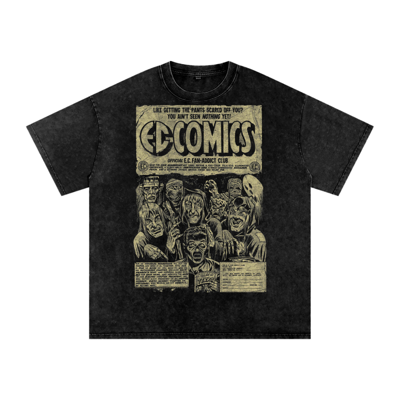 Ec Comics Acid Wash Oversize T-Shirt