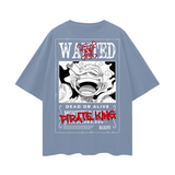 Sun God Luffy One Piece Oversize Deep Drop Shoulder Tee