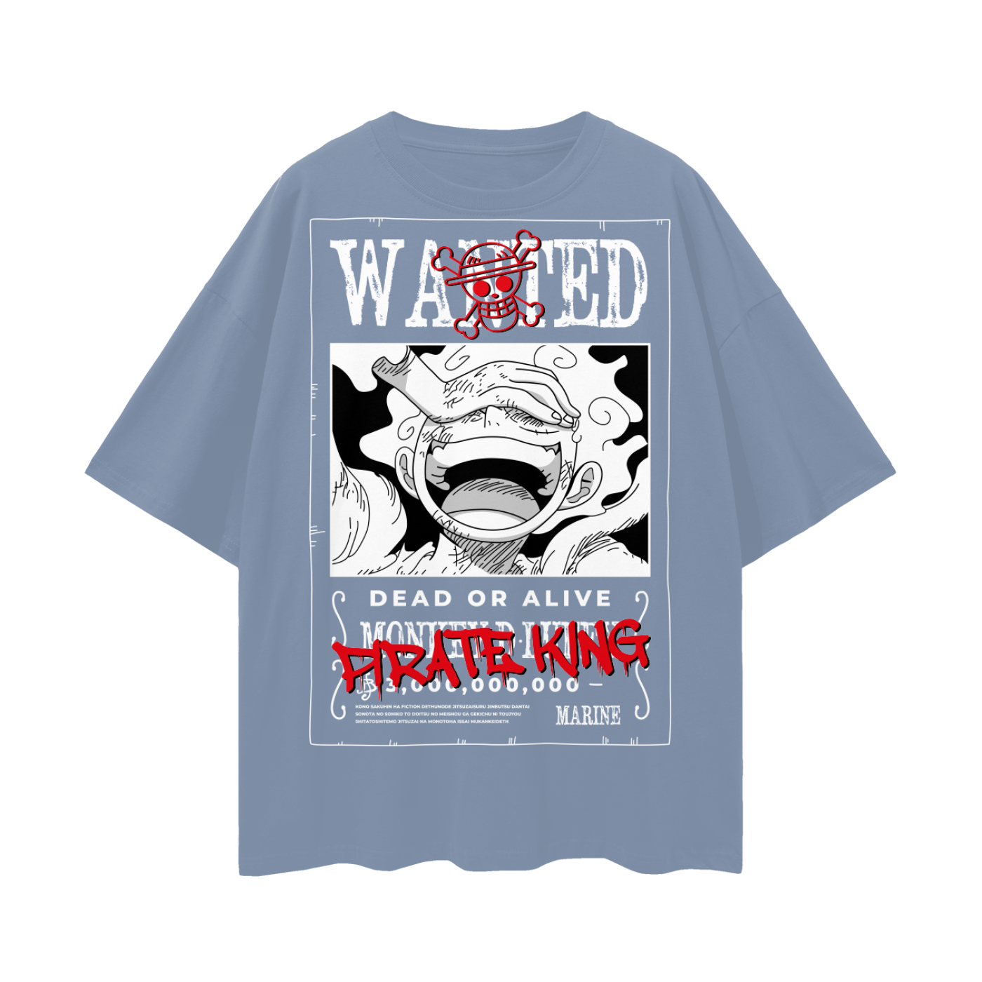 Sun God Luffy One Piece Oversize Deep Drop Shoulder Tee