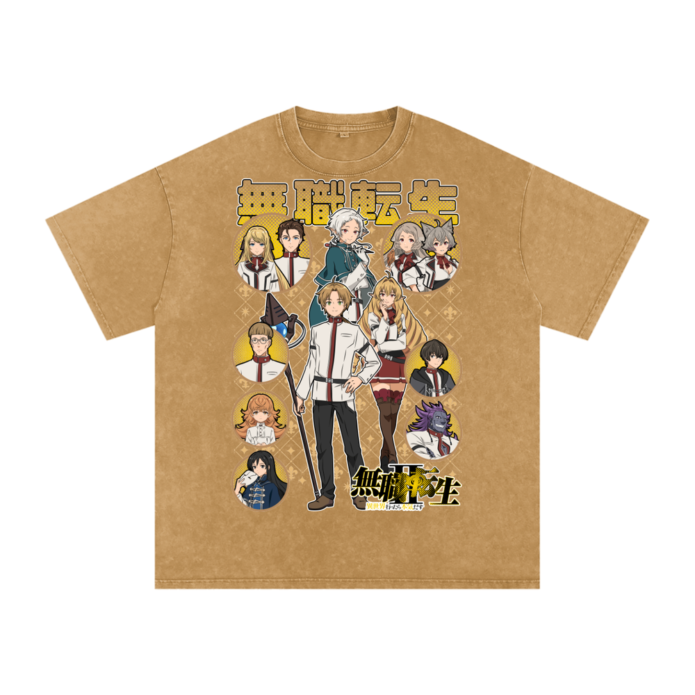 Mushoku Tensei Acid Wash Oversize T-Shirt