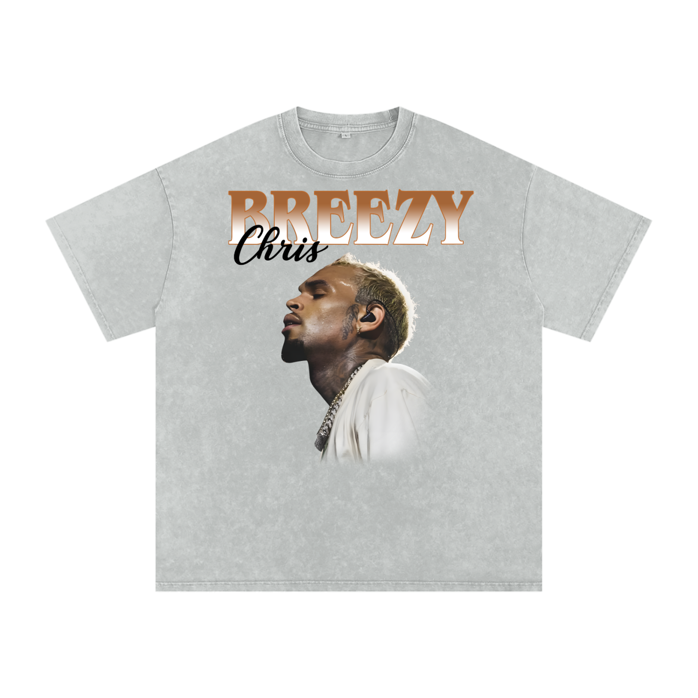 Chris Brown Breezy Bowl Acid Wash Oversize T-Shirt
