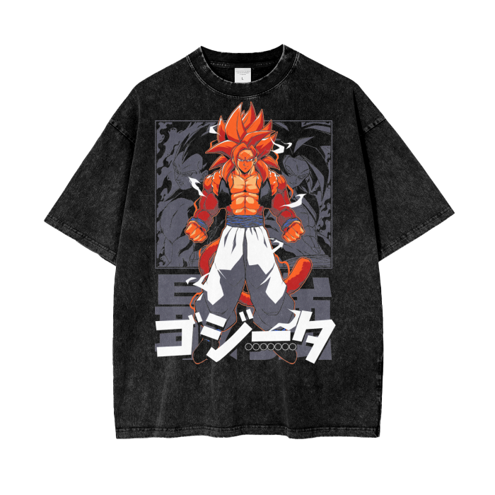 Gogeta Dragonball Oversize Snow Washed T-Shirt