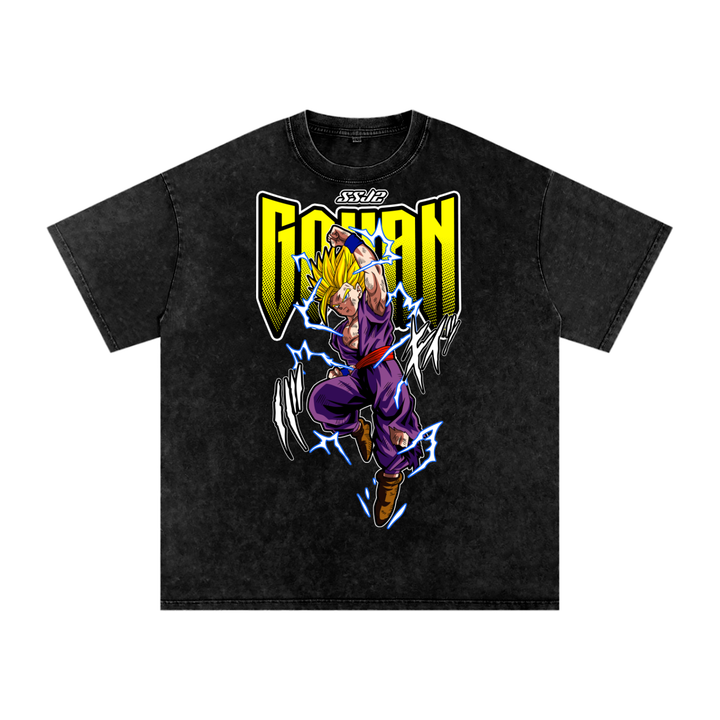 Gohan Dragon ball Acid Wash Oversize T-Shirt