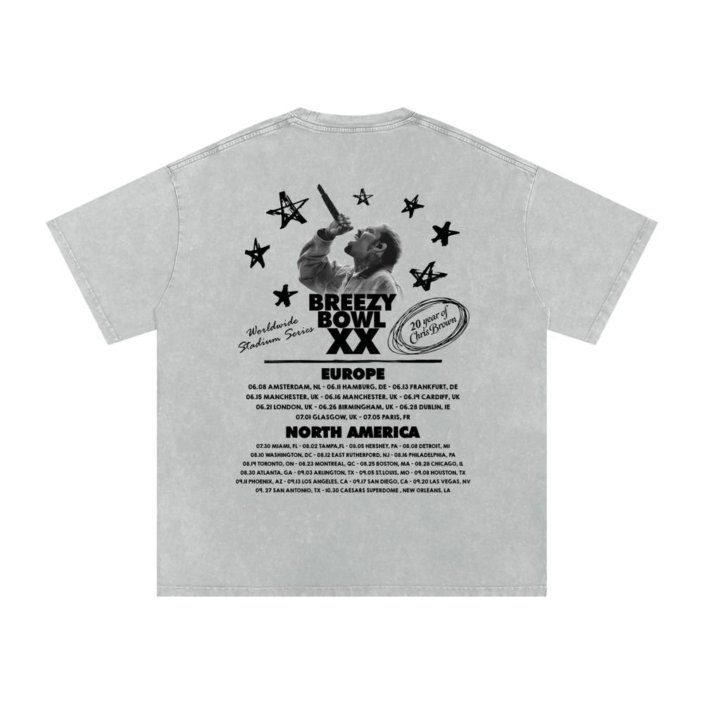 Chris Brown Breezy Bowl Acid Wash Oversize T-Shirt
