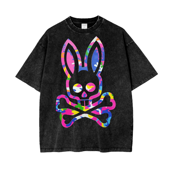 Rabbit Acid Wash Oversize T-Shirt ODMPOD