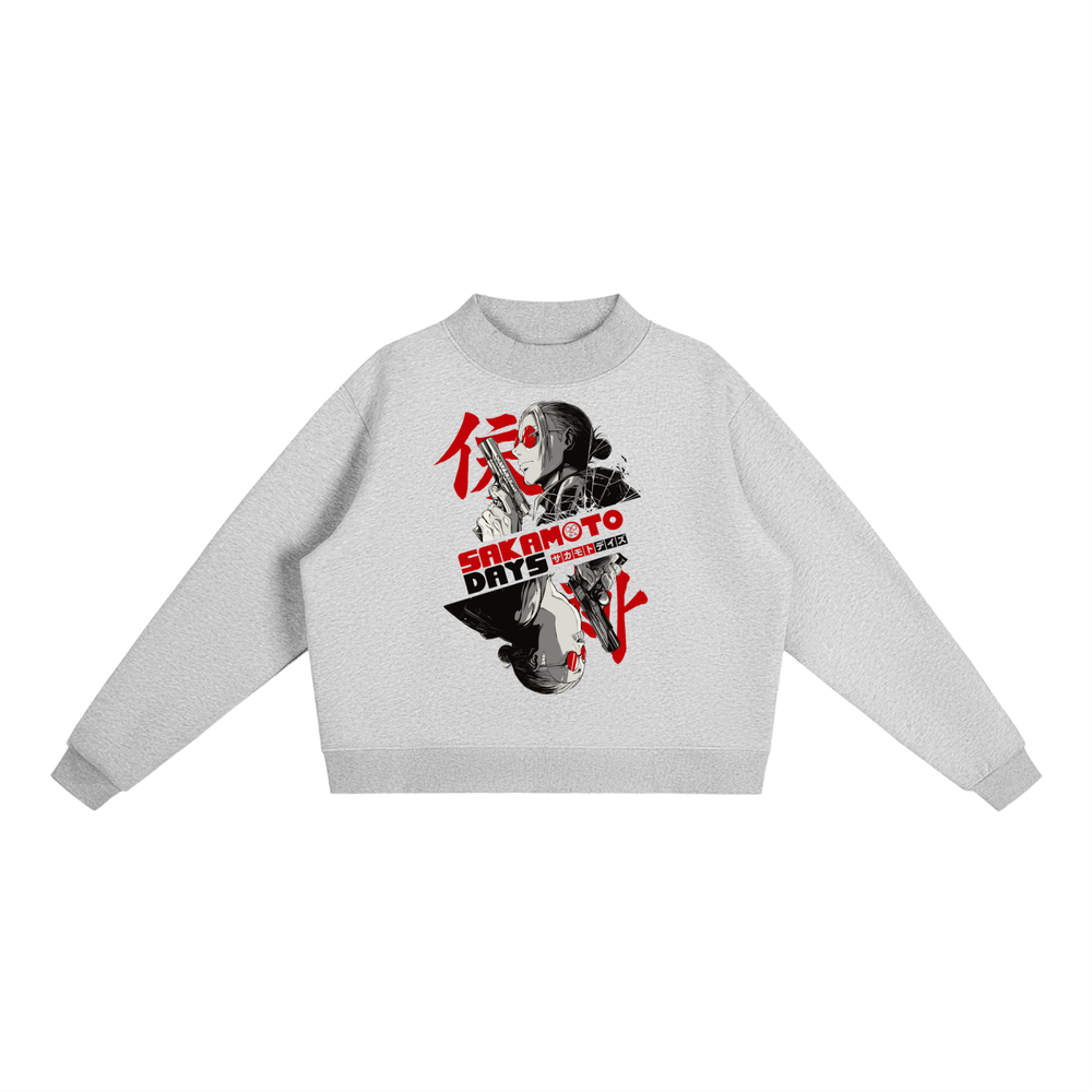Sakamoto Days Essential Fleece Mid-Neck Crew Sweatshirt