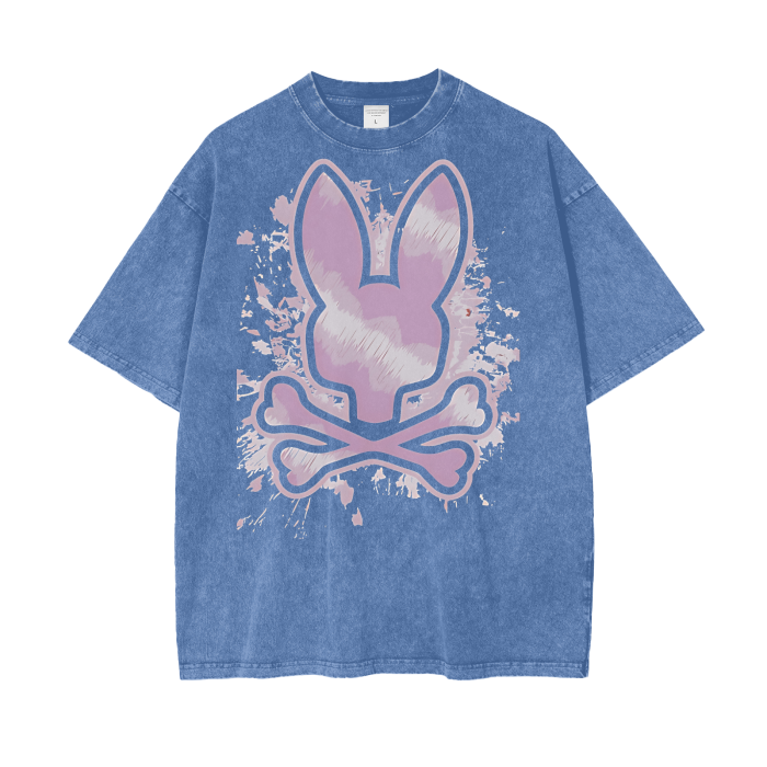 Crystal rabbit Acid Wash Oversize T-Shirt