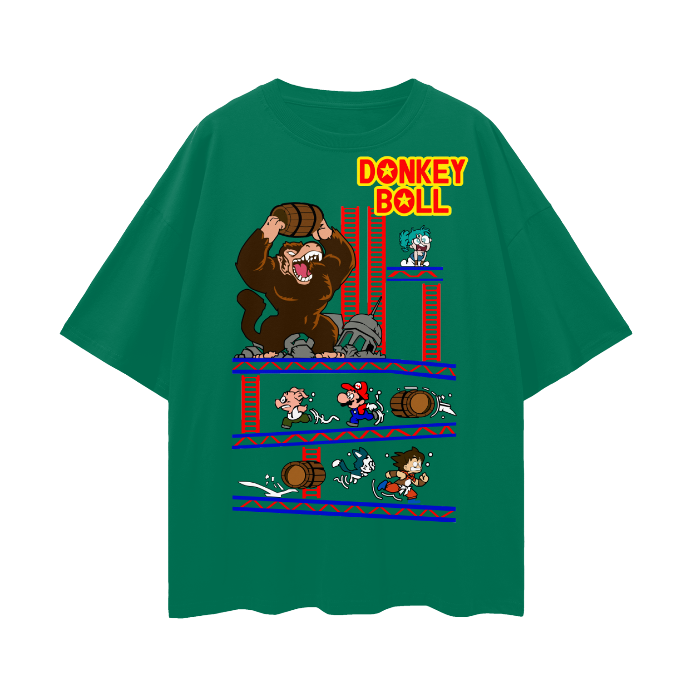 Donkey Kong x Dragon ball Oversize Deep Drop Shoulder Tee