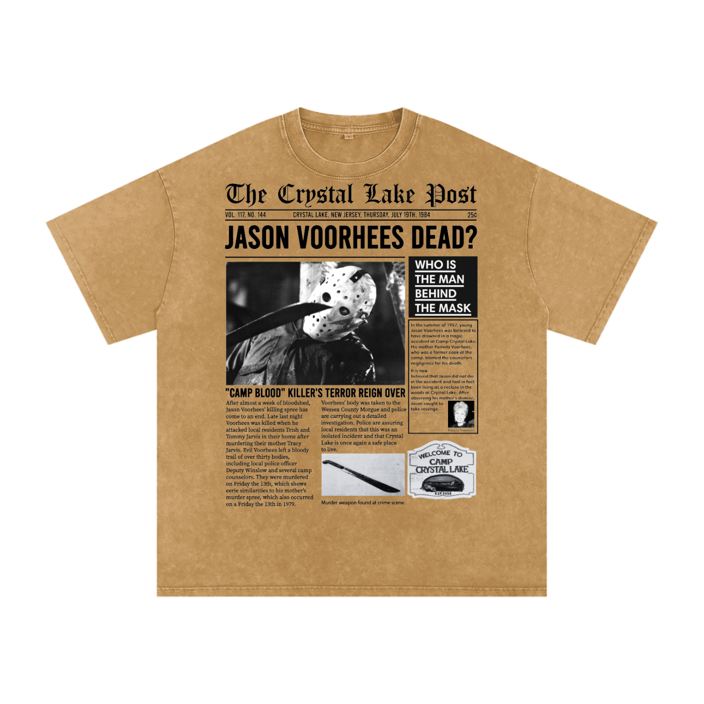 Jason Voorhees Acid Wash Oversize T-Shirt