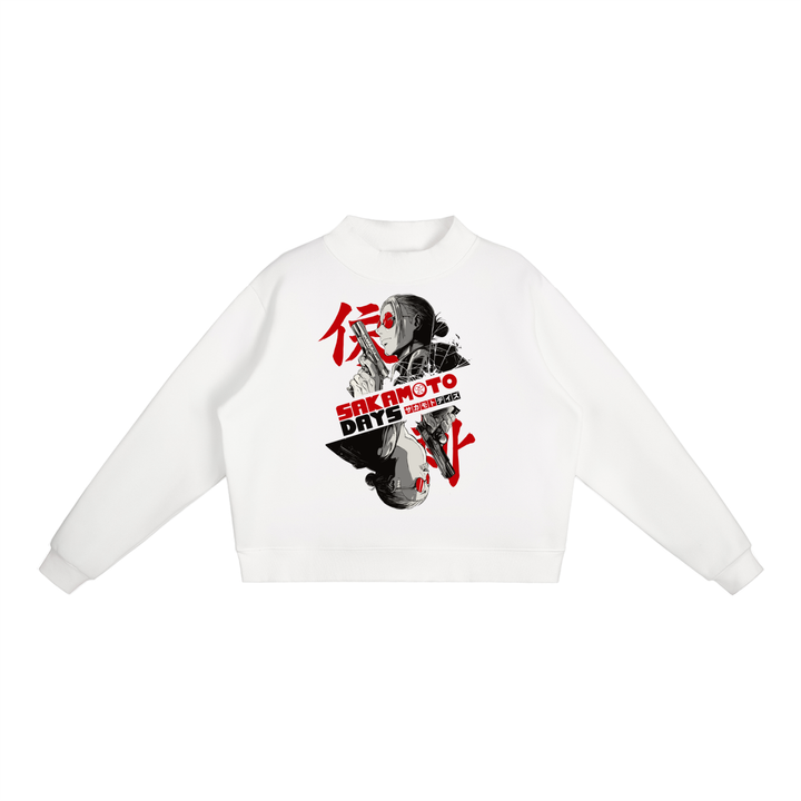 Sakamoto Days Essential Fleece Mid-Neck Crew Sweatshirt
