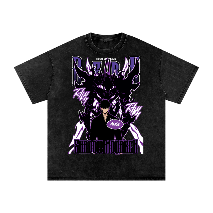 Jin Woo Solo Leveling Acid Wash Oversize T-Shirt