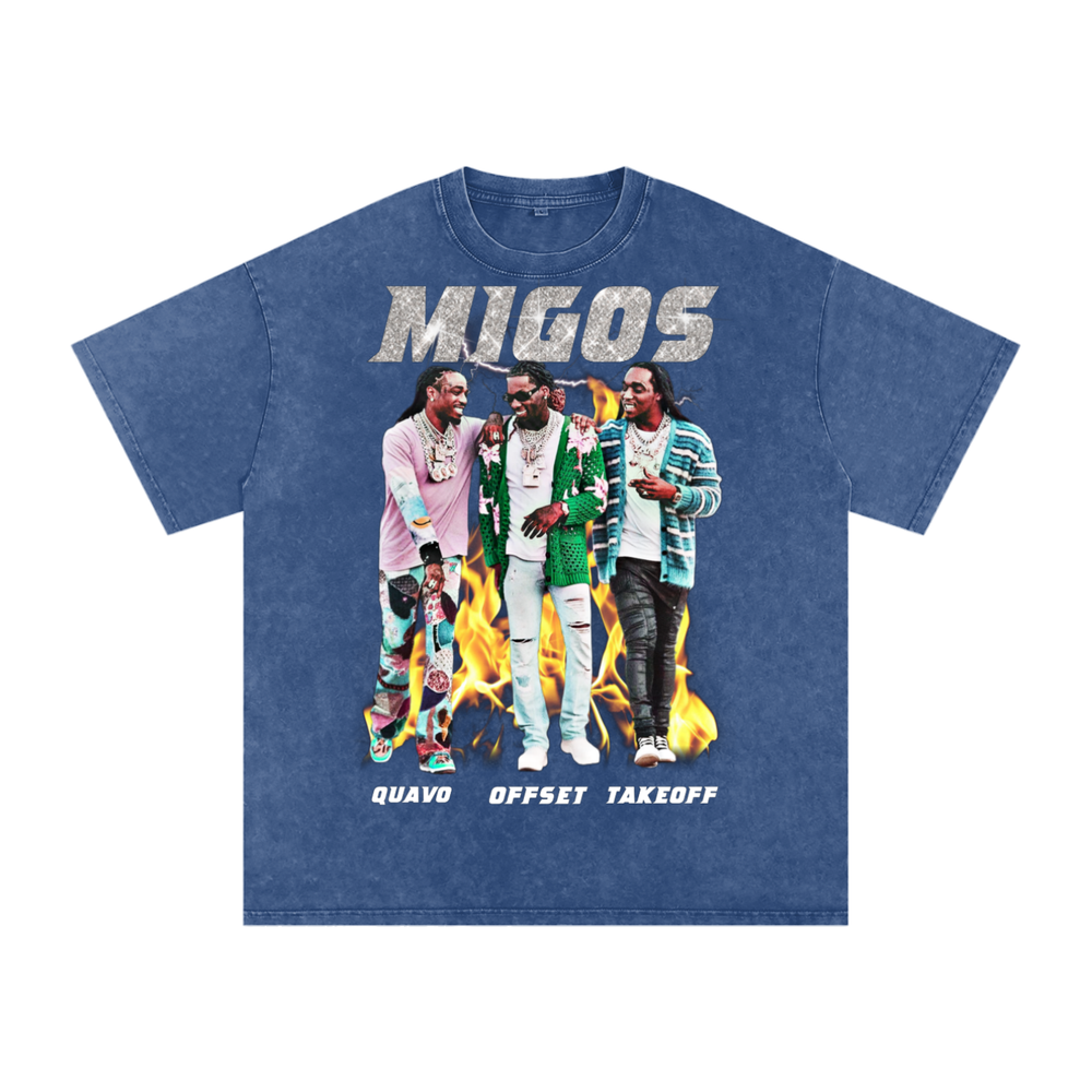 Migos Acid Wash Oversize T-Shirt