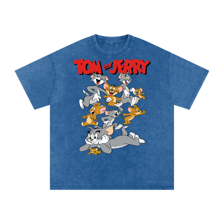 Tom and Jerry Acid Wash Oversize T-Shirt
