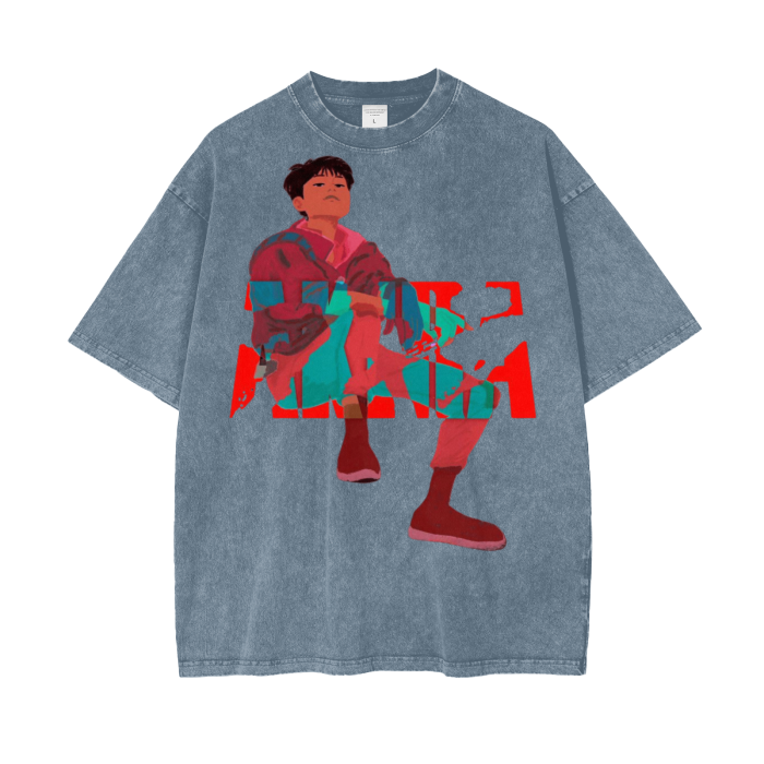 Kaneda Akira Acid Wash Oversize T-Shirt - 