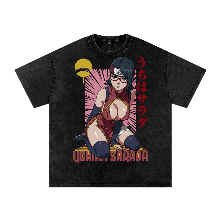 Sarada Boruto Acid Wash Oversize T-Shirt