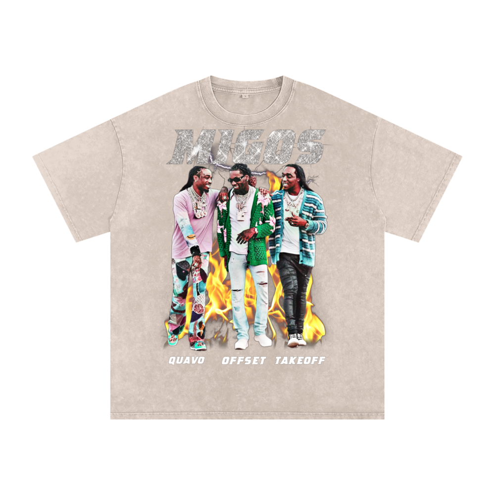 Migos Acid Wash Oversize T-Shirt