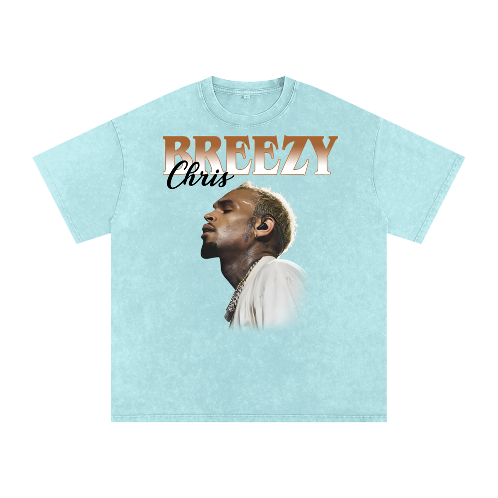Chris Brown Breezy Bowl Acid Wash Oversize T-Shirt