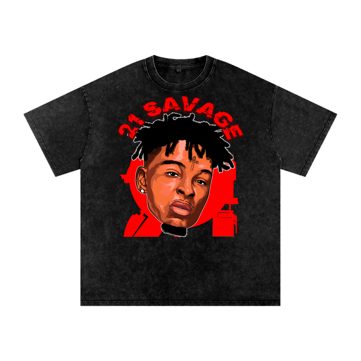 21 Savage Acid Wash Oversize T-Shirt