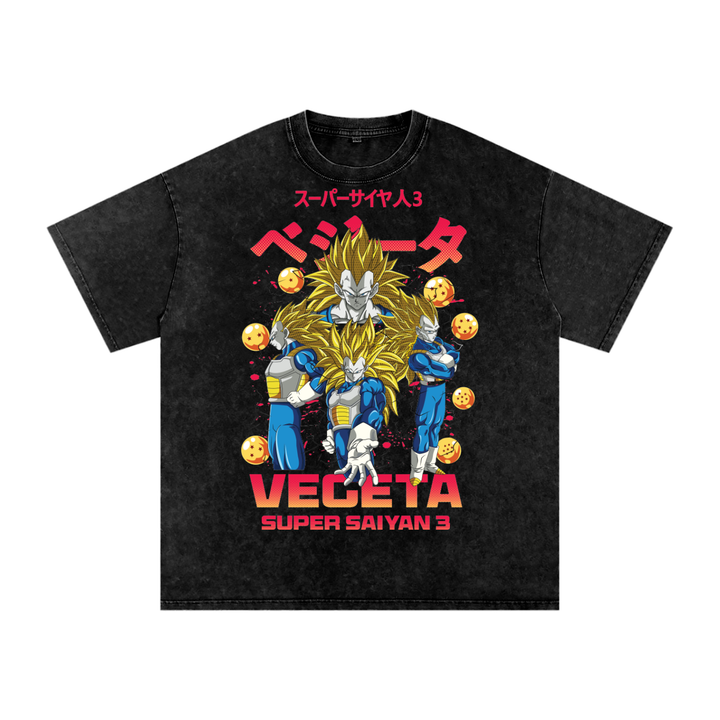 Vegeta Super Saiyan 3 Dragonball Daima Acid Wash Oversize T-Shirt