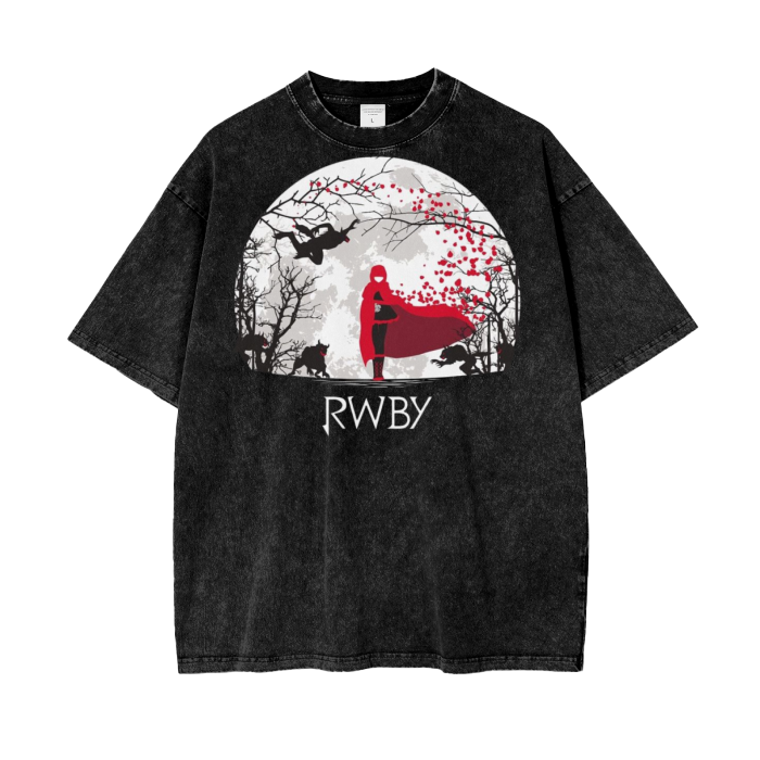 Ruby Red Acid Wash Oversize T-Shirt - 