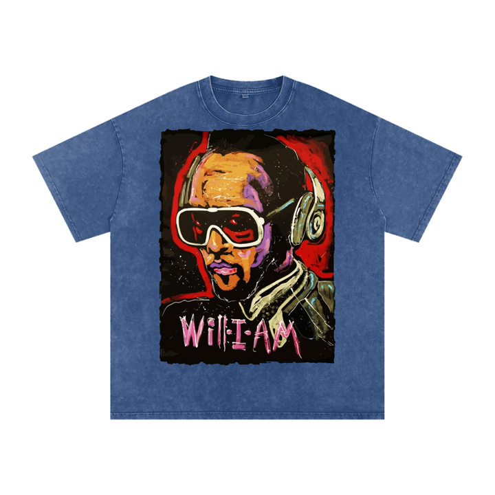 Will -I-am Acid Wash Oversize T-Shirt