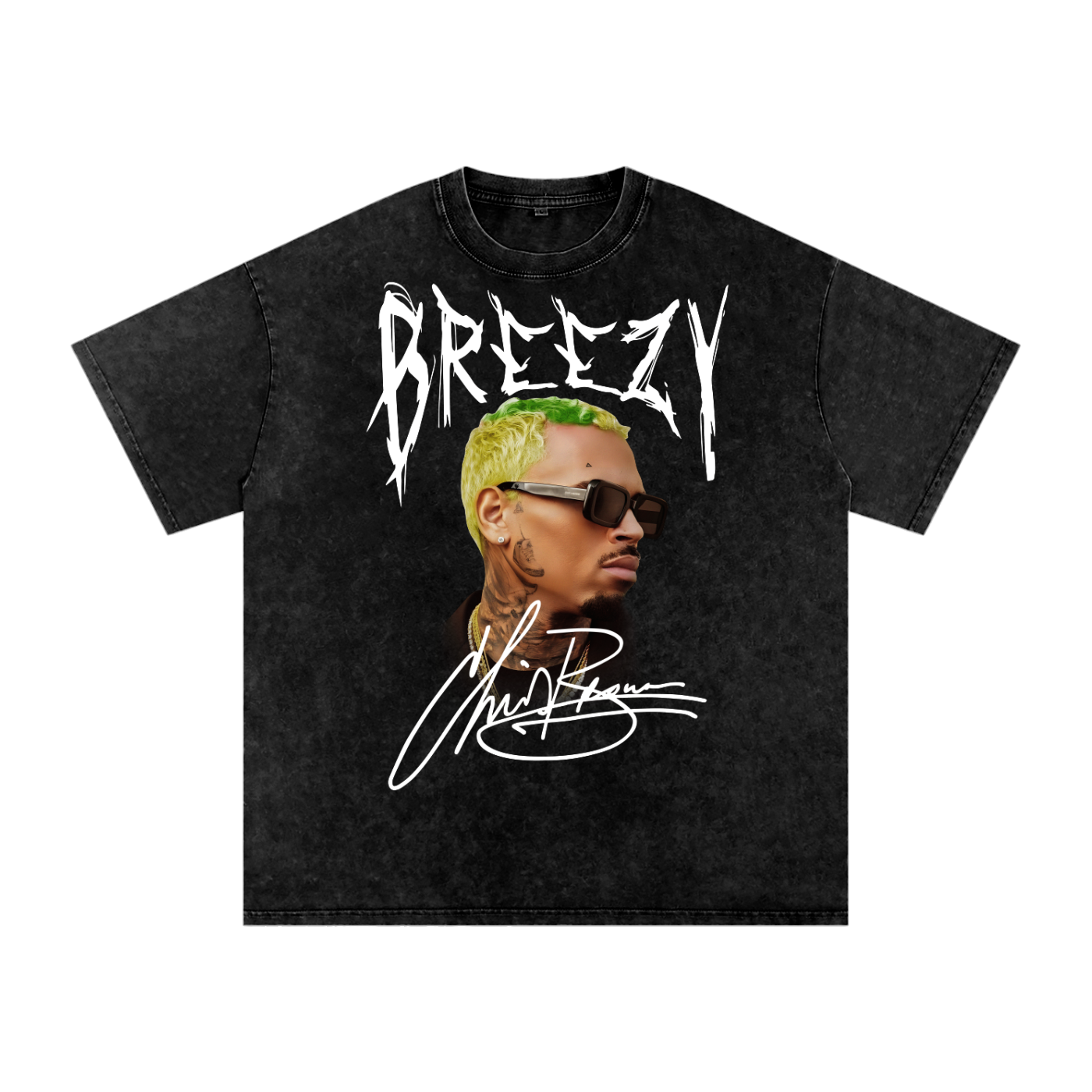 Chris Brown Breezy Bowl Acid Wash Oversize T-Shirt