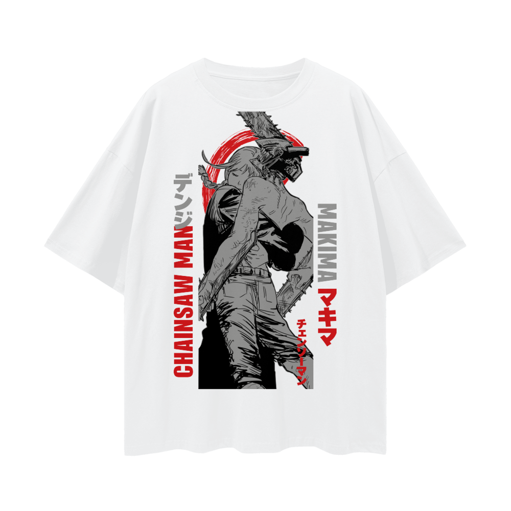 Denji Chainsaw Man Oversize Deep Drop Shoulder Tee