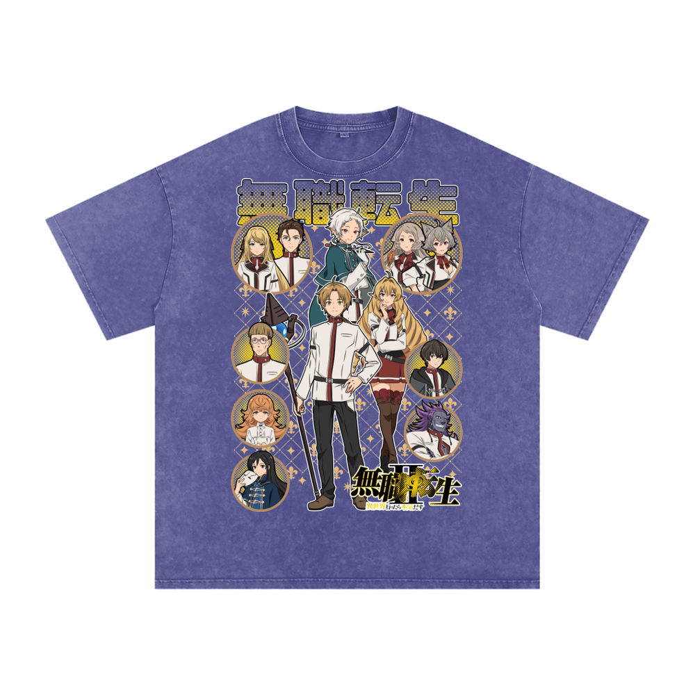 Mushoku Tensei Acid Wash Oversize T-Shirt