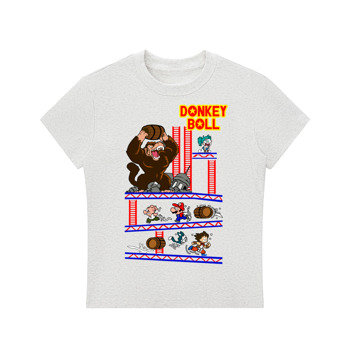 Dragonball x Donkey Kong Parody Essential Bodycon Crewneck T-Shirt