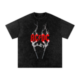 AC/DC Acid Wash Oversize T-Shirt