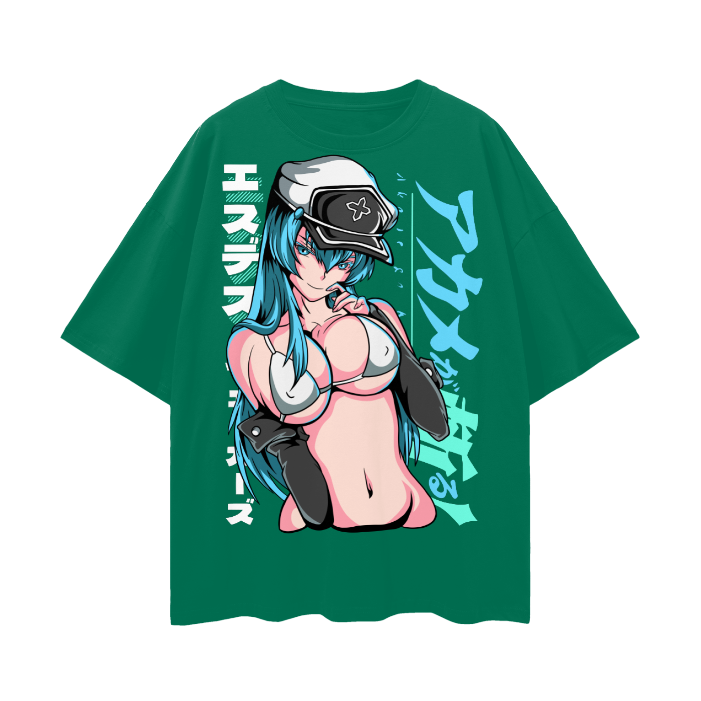 Esdeath Akami Ga Kill Oversize Deep Drop Shoulder Tee