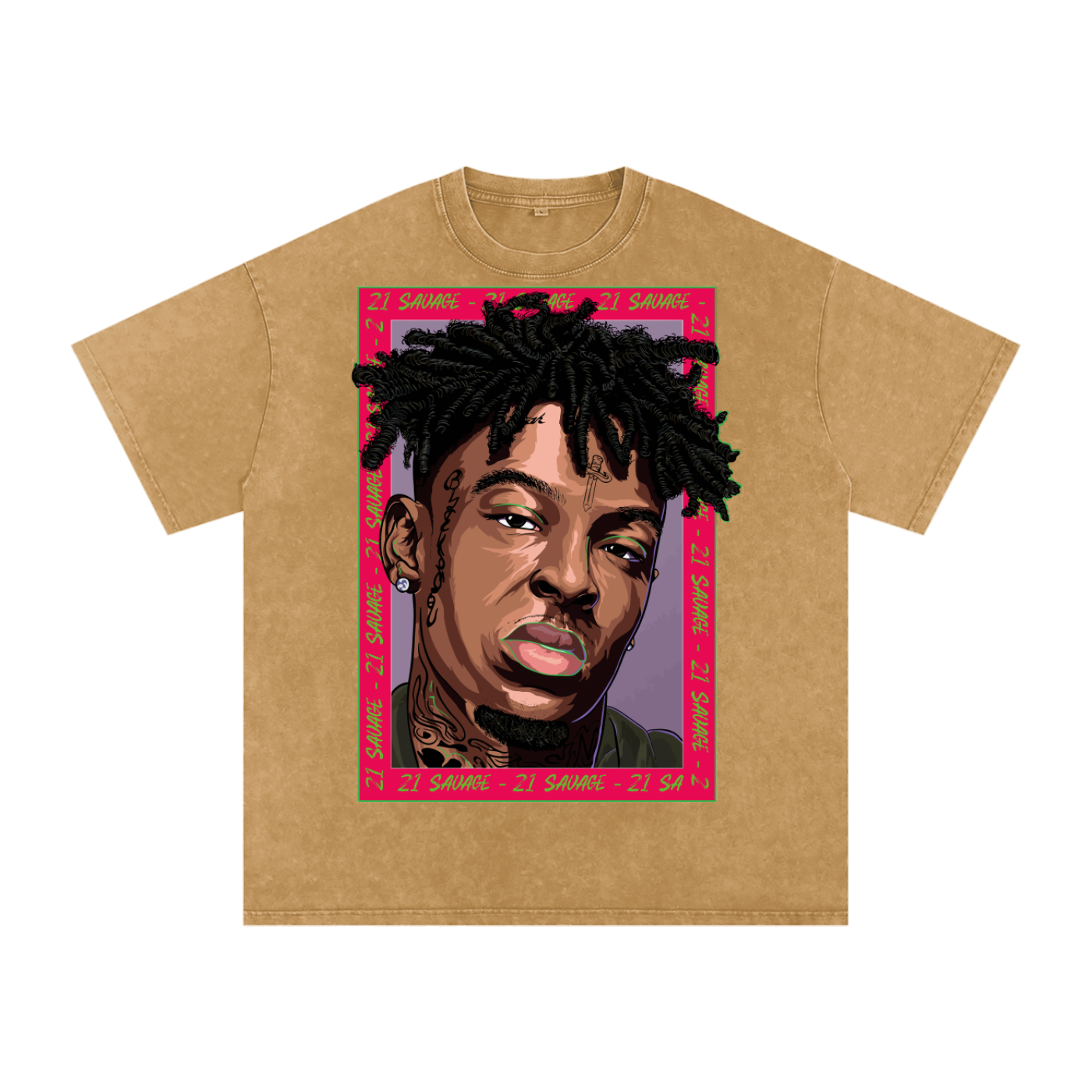 21 Savage Acid Wash Oversize T-Shirt