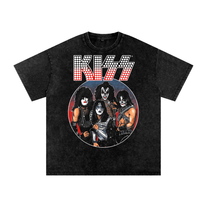 Kiss Acid Wash Oversize T-Shirt
