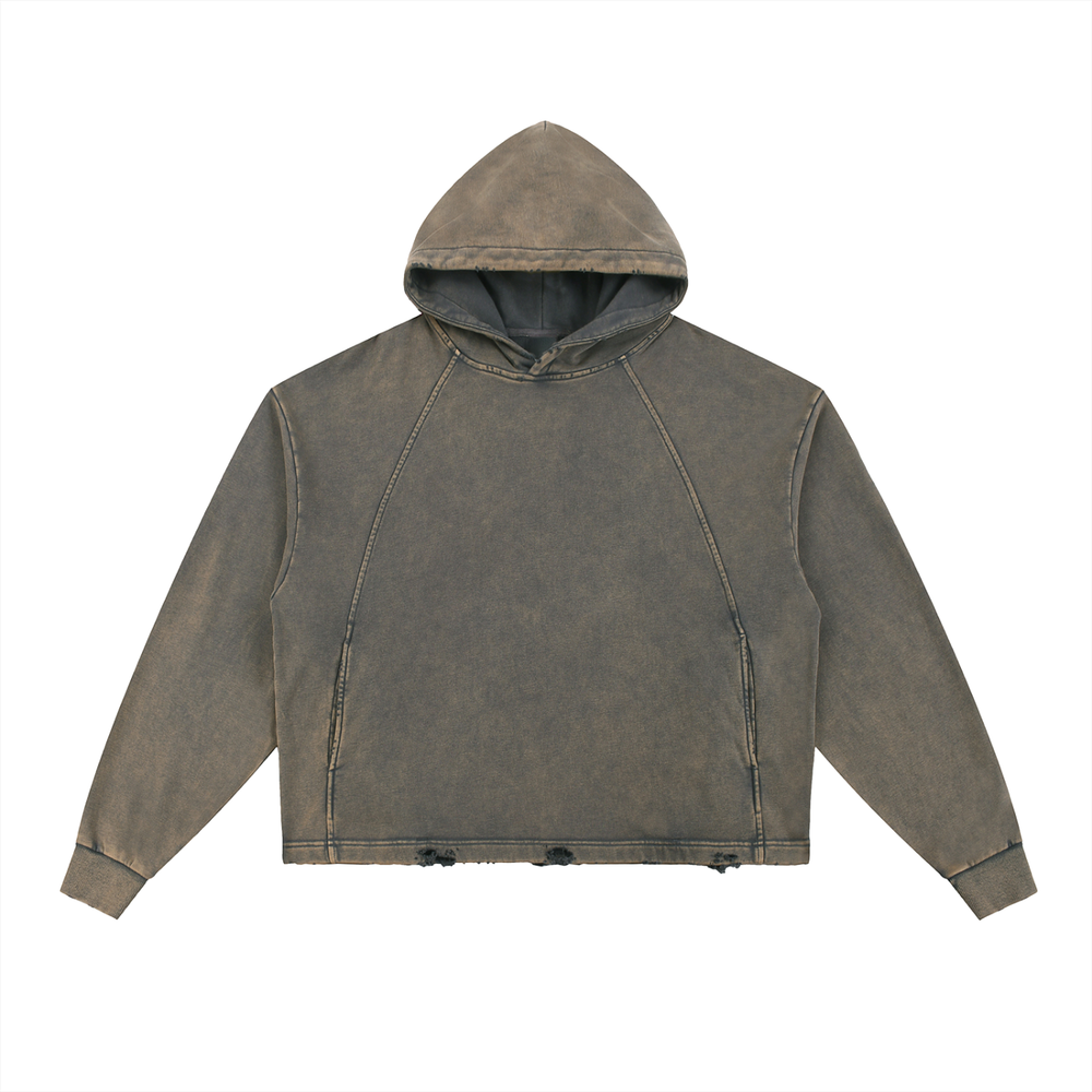 Akira Vintage Washed Frayed-Hem Hoodie
